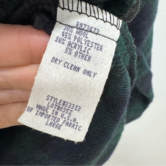 Vintage 80s Tracy Evans Wool Blend Blackwatch Plaid Preppy Retro Blazer Sz Lg - Picture 4 of 5